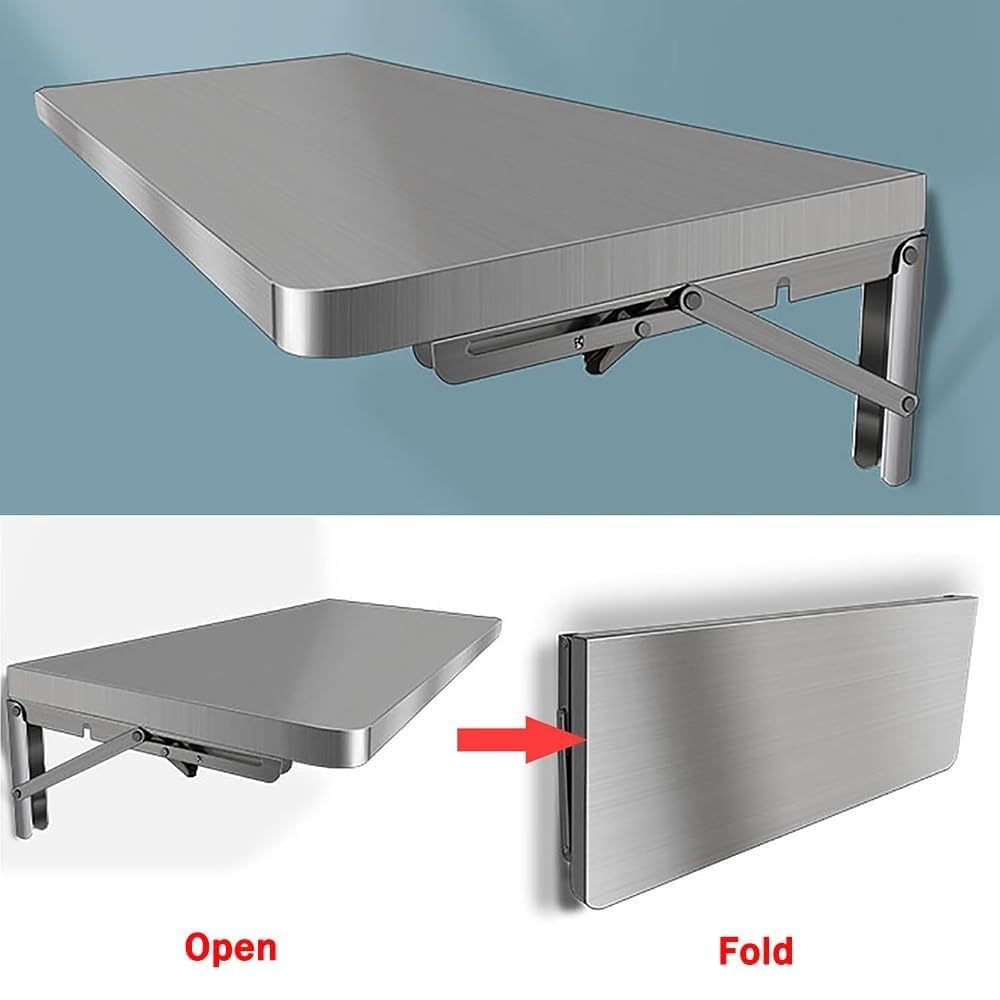 Tavolo pieghevole in acciaio inox per cucina commerciale e ristorante, 70 x 20 cm, per lavanderia, salvaspazio, ideale per la preparazione di cibo e cibo