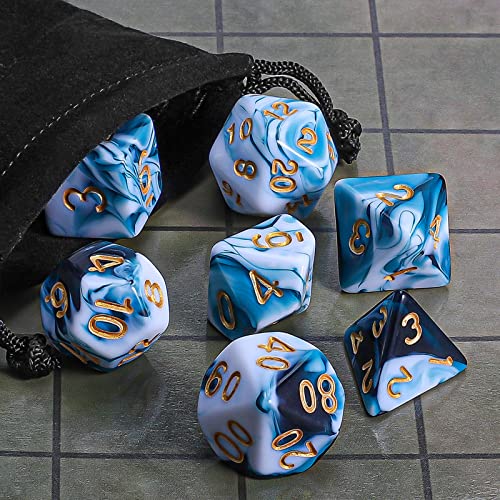 Image of CiaraQ 7pcs Polyhedral Dice Set for Dungeon and Dragons MTG Table Games