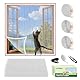MYPIN Einstellbare Katzenschutz Fenster Netz Mit Selbstklebeband, DIY Größe, Katzennetz Balkon Fenster Transparent Netzgitter, Fliegengitter, Max. 130x150 cm, mit Lineal/Messer/Hefter (Weiß）