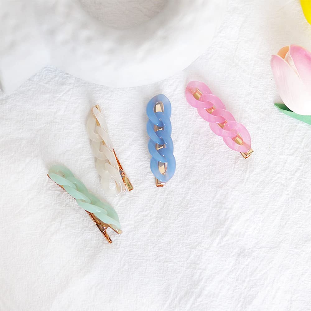 Chain Alligator Hair Clips Set of 4, Stylish Accessories
