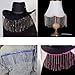 1 Yard Rhinestone Fringer Trim Diamond Ribbon Crystal Tassel Sparkle Jewel Chain for Cloth Sewing Crafts DIY Decoration (Blue)