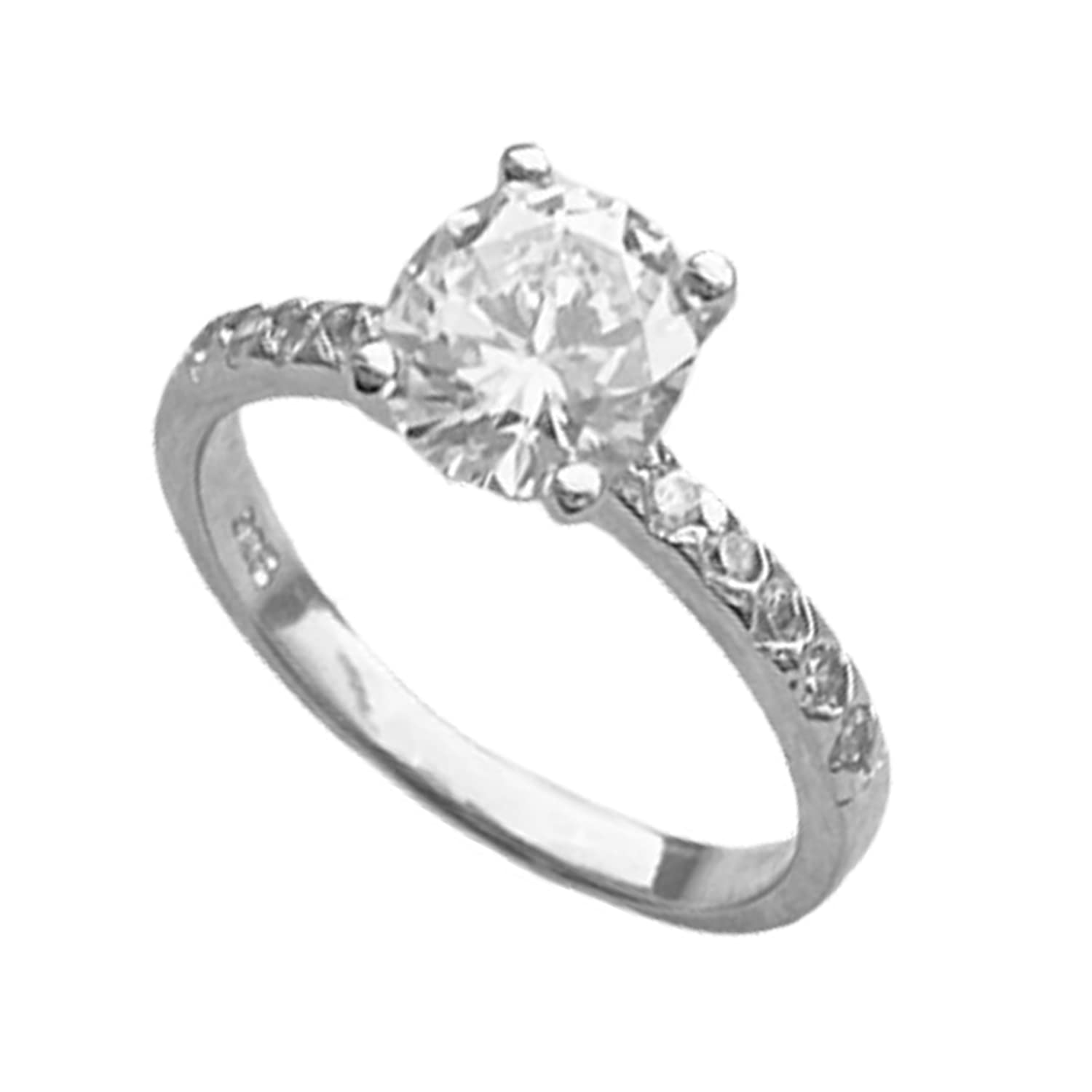 Anillo redondo CZ blanco natural, regalos de boda, anillo de regalos de compromiso, anillo de declaración, anillo solitario, anillo minimalista, anillo del día de la madre