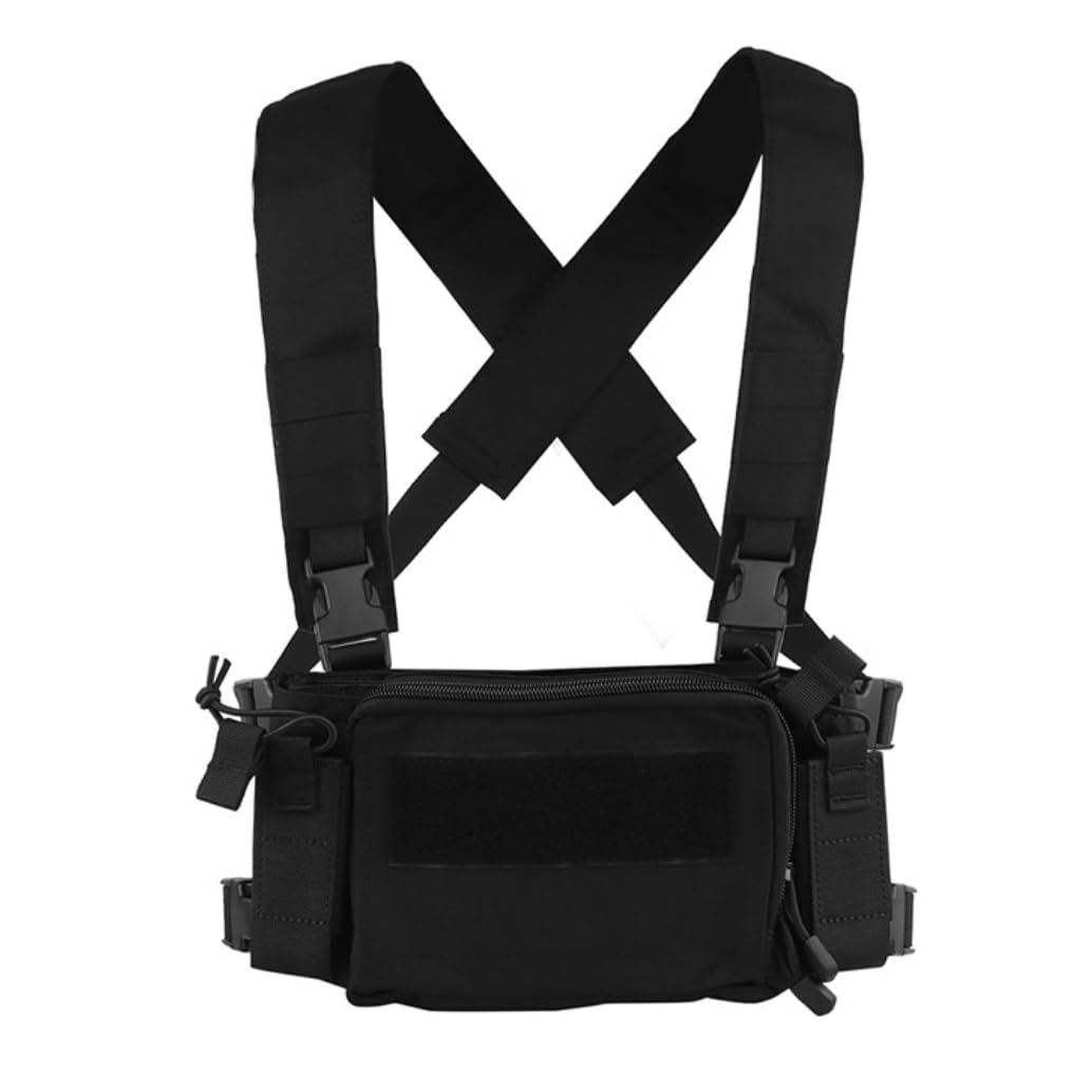 Chaleco tactico ligero para evitar sobrepeso con cargador de 9mm negro