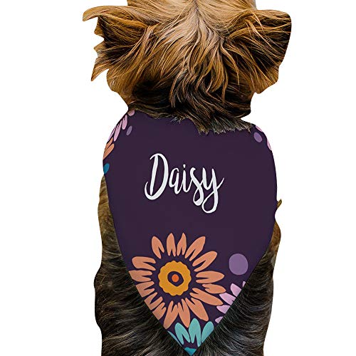 GiftsForYouNow Personalized Purple Daisy Pet Bandana