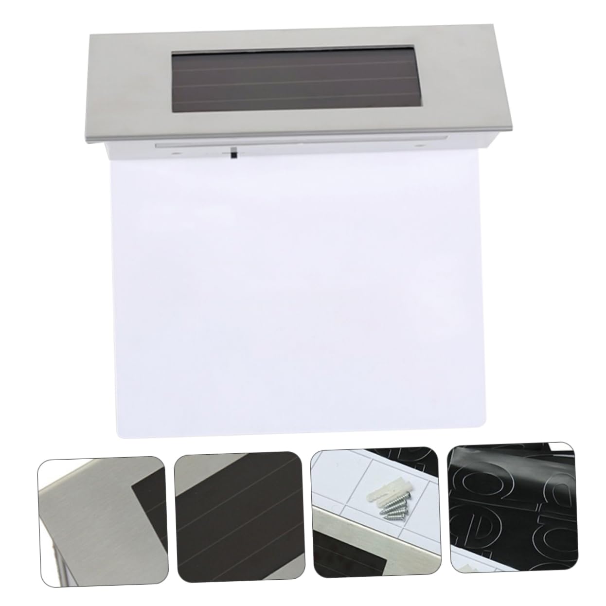 ORFOFE Lampada Solare per Numero Civico da Esterno con 4 Led, Sensore a Induzione Corpo Umano, Ip65, Acciaio Inossidabile e Abs, 2 Pezzi per Uso Casa
