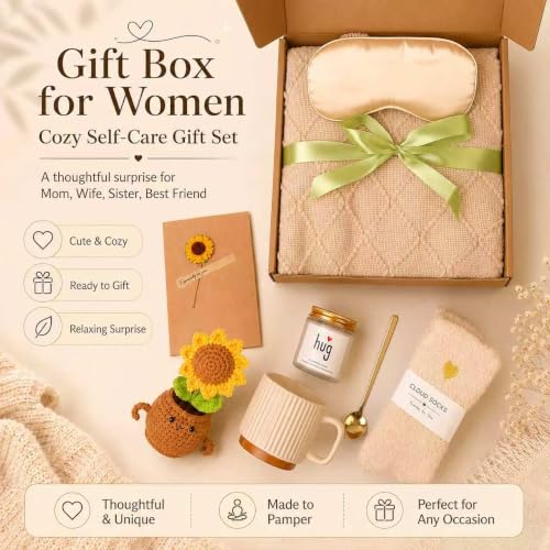 Women's Birthday Self-Care Gift Basket, Sunflower-Themed Sunshine Gift Sunshine Care Gift Set,Christmas Birthday Gift, Dedicated to Women, Mothers, Best Friends, Wives - Image 4