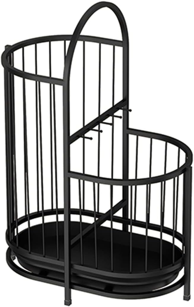 2-Slot Umbrella Stand Rack with Movable Drip Tray, Indoor Holder for Entryway, Hallway, Apartment, Dorm Room - Space Saving Design