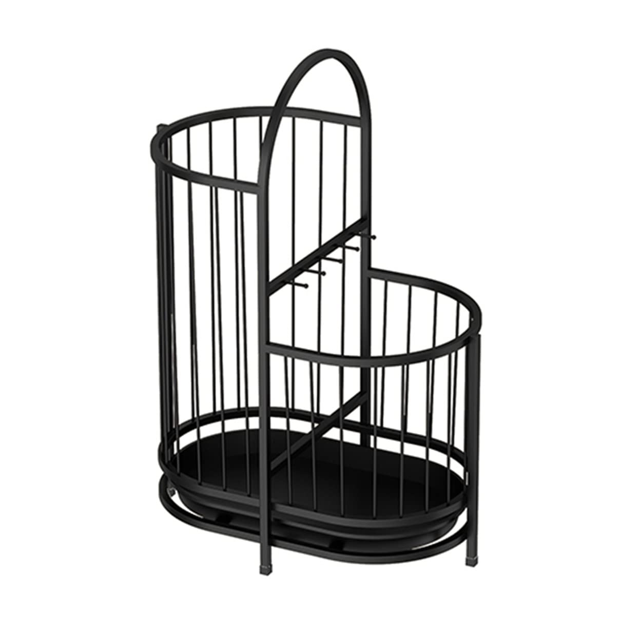 GYRAZXS Modern Metal Umbrella Stand with Movable Drip Tray - Space-Saving 2-Slot Holder for Entryway, Hallway, and Front Door