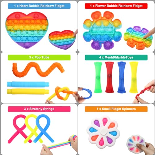 Fidget Simple Fidget Pack, 35pcs Fidget Toys Set with Popping Fidget Sensory Toys for Kids and Adults, Stress Relief Kit Gifts for Party Favors Classroom Prizes Easter Basket Stuffers Egg Fillers - Image 5