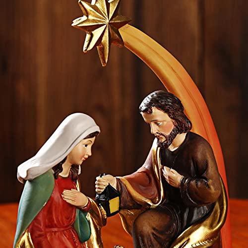 Almencla Estátua de Maria José em Resina Tradicional Pequena Presépio de Natal