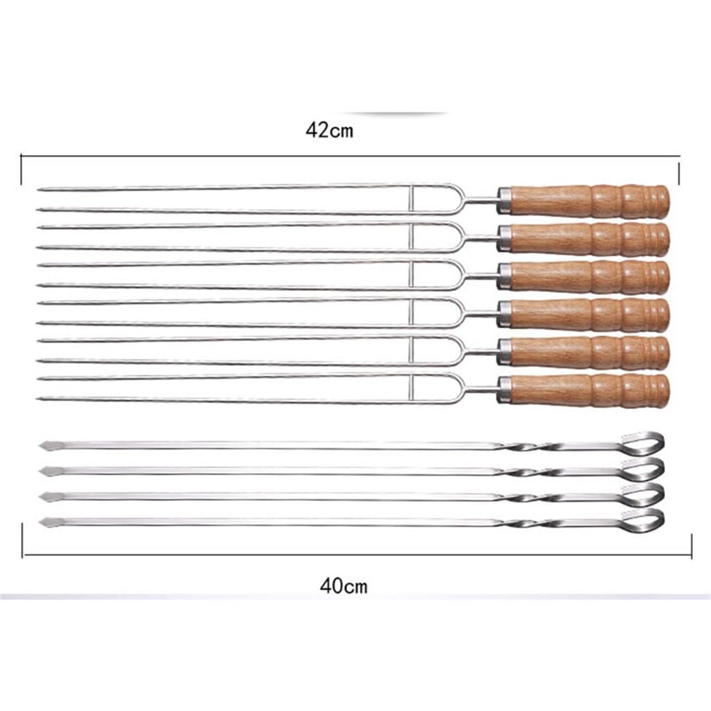 Outdoor Barbecue Fork Stainless Steel Skewer Fork Barbecue Tool Set