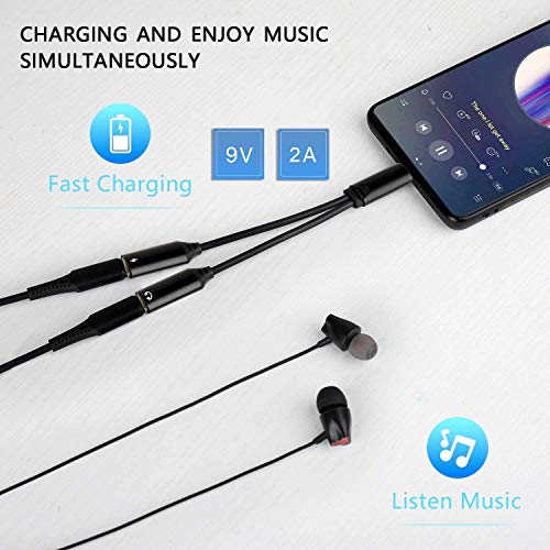 LecLooc USB C Splitter for iPhone 16 15, Dual USB C Audio and Charge Adapter 60W Fast Charge Fit with iPhone 16 15 Pro Max Plus, Galaxy S24 23 S22 Ultra, Google Pixel 9 8 7 6 Pro 5, iPad Pro