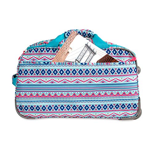 J World New York Duane Wheeled Duffel Bag, Mint Tribal, One Size