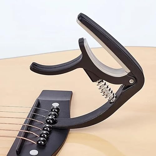 Black Abs Plastic Guitar Capo With String Winder And Pin Puller, Easy-Clamp Design, Metal Spring, Soft Pad Protection, Mini Size #TOP3