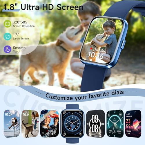 Image of Gydom Smart Watches for Men, 1.8 inch Fitness Tracker for Android & iPhone, Answer /Make Calls, Alexa Built-in, Heart Rate /Sleep /SpO2 Monitor Smartwatch, 3ATM Waterproof Watches 101+ Sport Modes, 2 Bands