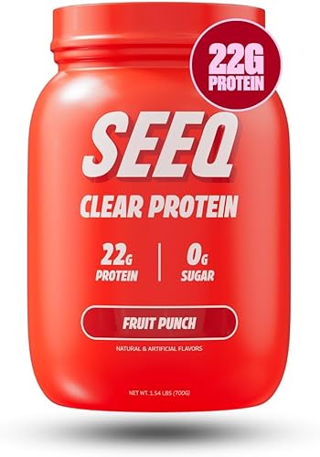 Miniatura 1 de SEEQ Supply Clear Whey - Proteína aislada en polvo, ponche de frutas, 25 porciones, 0.76 onzas de proteína por porción, 0.00 oz de lactosa, sin