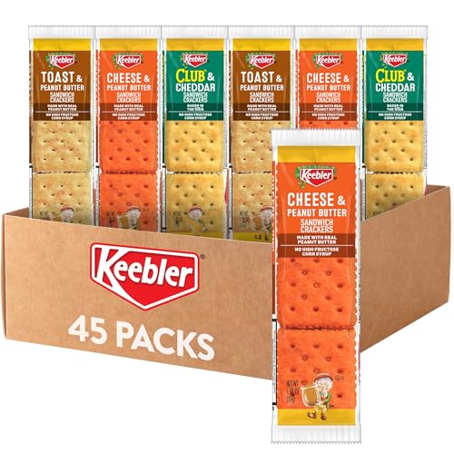 Keebler Sandwich Crackers, Lunch Snacks, Variety Pack (45 Packs)