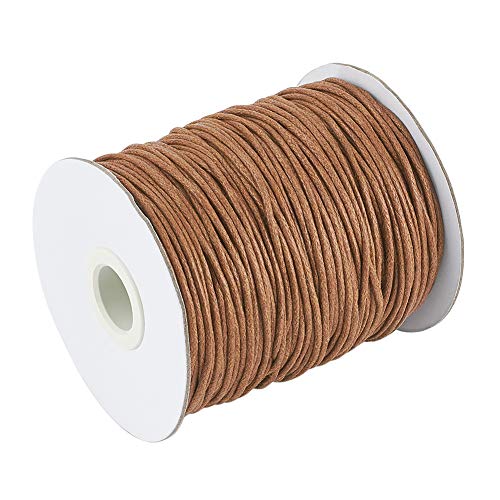 Craftdady 100 Yards 1.5Mm Waxed Cotton Cord Macrame Bracelet Necklace Jewelry Making Waxed Beading Thread String (Saddlebrown) #TOP29