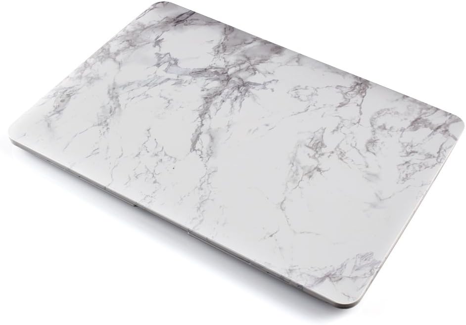 iDOO Matte Rubber Coated Soft Touch Plastic Hard Case for MacBook Air 13 inch Model A1369 and A1466 White Marble