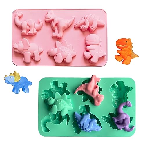 Dtoterul Moule Silicone Dinosaure 2 Pièces Moule Gateau Silicone Moule À Pudding Dinosaure Moule À Gâteau Dinosaure Moule à Chocolat Dinosaure 3D...