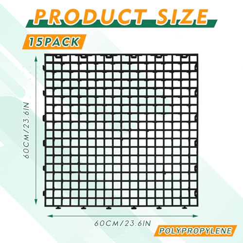 Image of 5 Pcs Ground Protection Mats, Interlocking Black 23.6 x 23.6 in