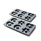 Coolinato - Lebkuchen Backformen aus hitzebeständigem Platinsilikon bis 230°C - Lebkuchenformen Set 2er grau spülmaschinenfest - Silikonbackform für 2x6 Pfefferkuchen & Gingerbread - Inkl. 4 Rezepten