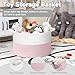 Goodpick Large Storage Basket 22'' x 14'', Baby Basket for Blankets Living Room, Toy Storage Organizer for Clothes, Toys, Pink