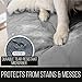 Sofa Shield Couch Slip Cover with Patented Strap, Cushion Protector, US Designed Reversible Stain and Dog Tear Resistant Slipcover, 78 inch Seat, Washable Covers for Dogs Pets Light Gray Charcoal