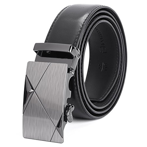 teemzone cinturón hombre de longitud adjustable de alto cuero con la automática para el ocio diario