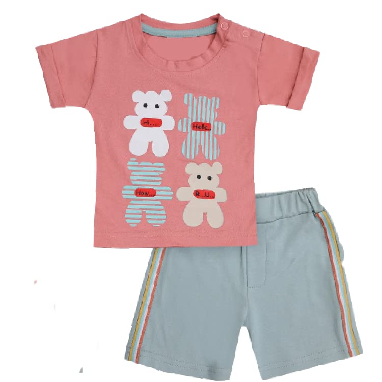 REDLUV BABY BOY'S & BABY GIRL'S CLOTHING SET AND PRINTED T-SHIRT & SHORTS FOR BABY/BOSOM BUDDY KIDS BABA SUIT/CLOTHING SET/T SHIRT AND SHORT SET