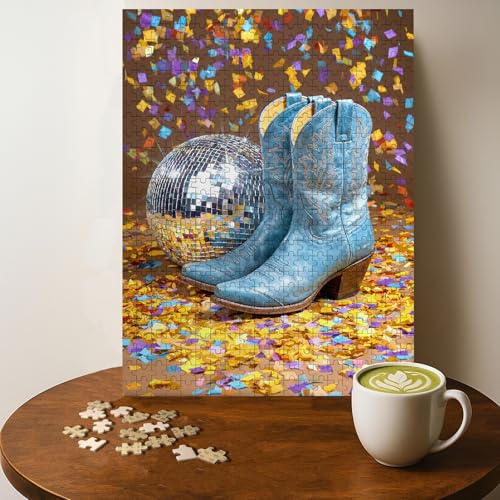 Casse-tête Disco Cowboy - 500 morceaux, puzzle bois adulte, 20 x 15 po