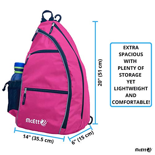 Mcett Pickleball Sling Bag – Adjustable Crossbody Backpack For Women Men – Holds Pickleballs, Paddles, Water Bottle, Gear Large #TOP5