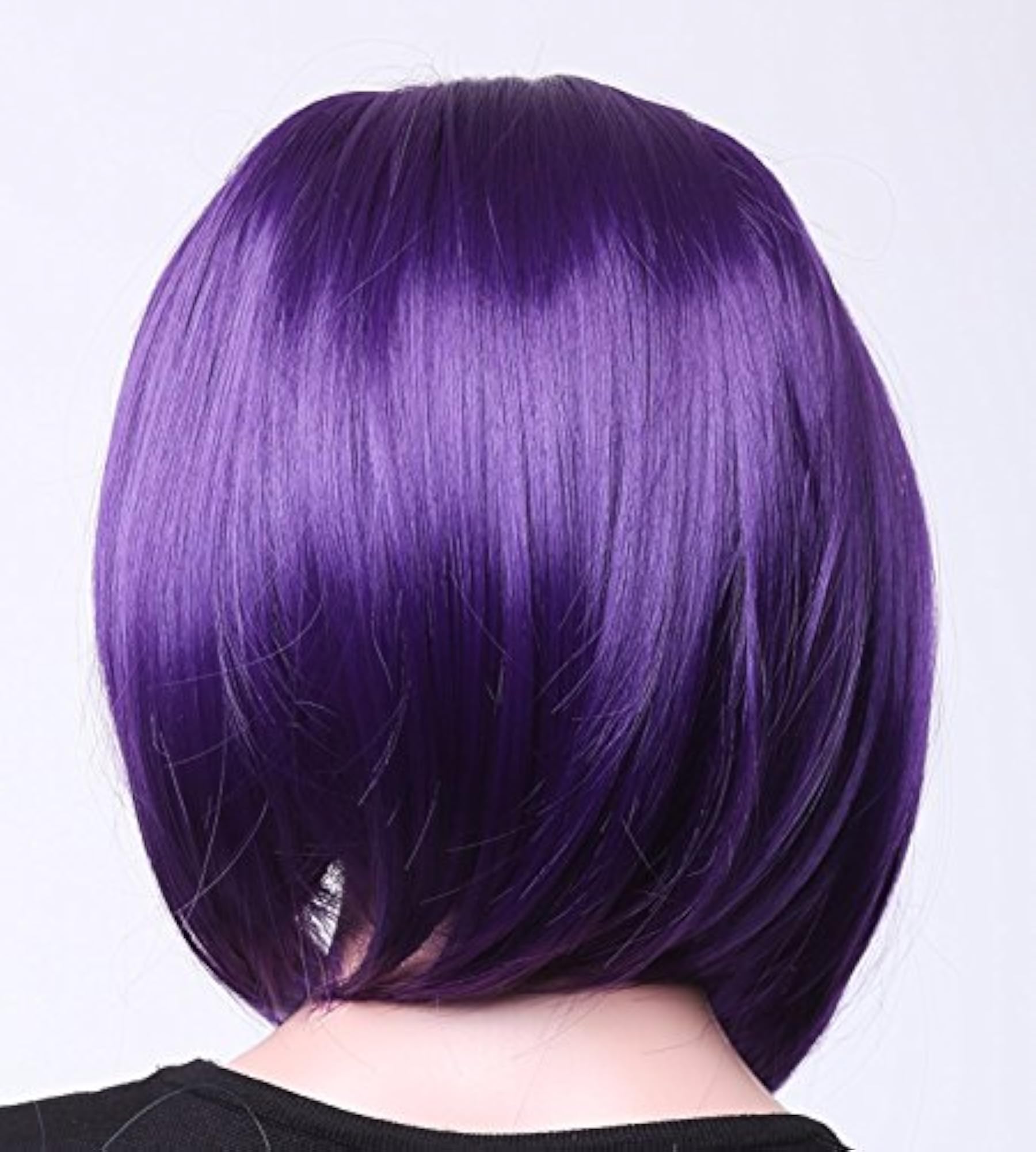 Purple Short Straight Synthetic Bob Wig for Cosplay