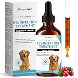 Dog Eye Infection & Eye Care Support Supplements | All-Natural Support for Conjunctivitis, Swelling, Dry Eyes, Tear Stains & Discharge | with L-Lysine, Omega-3 & Lutein + Zeaxanthin | 2.03 fl oz