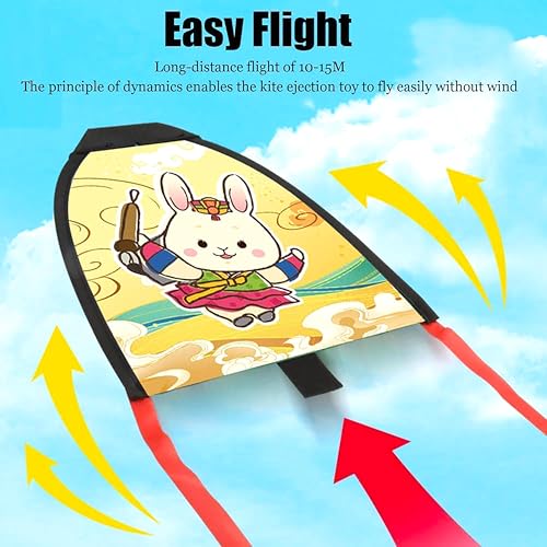 Image of VGRASSP Catapult Kite Gun Toy for Kids - Launcher Shooter with 1 Flying Kite - Outdoor Sports Flying Toy Gift for Boys & Girls - Color and Design As Per Stock