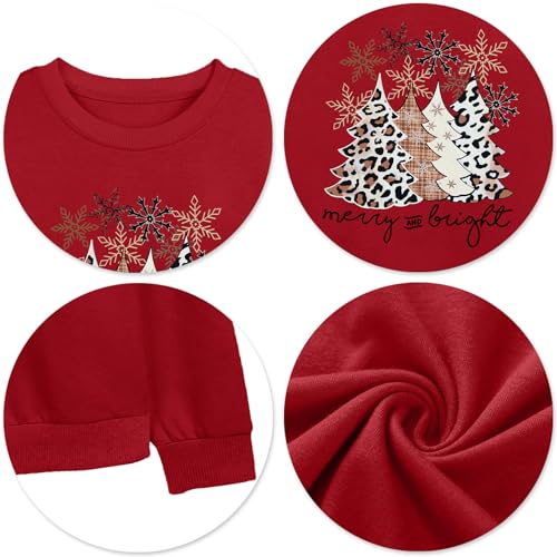 Image of Christmas Sweatshirt Women Merry and Bright Christmas T-Shirt Funny Xmas Lights Blouse Tops Holiday Shirts