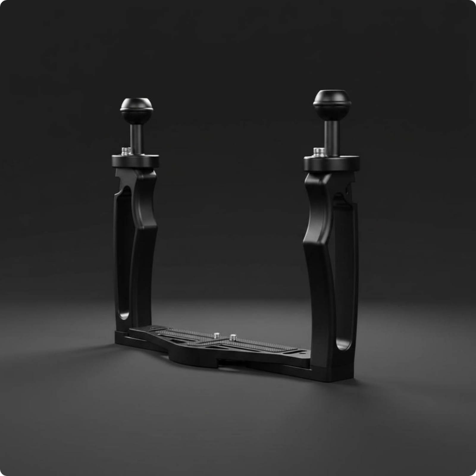 Supporto Subacqueo Fotocamera Telaio Gabbia con Impugnature Antiscivolo E Attacchi 1/4 Pollici in Lega di Alluminio per, Nero, Impugnatura A Mano Nera + Otturatore