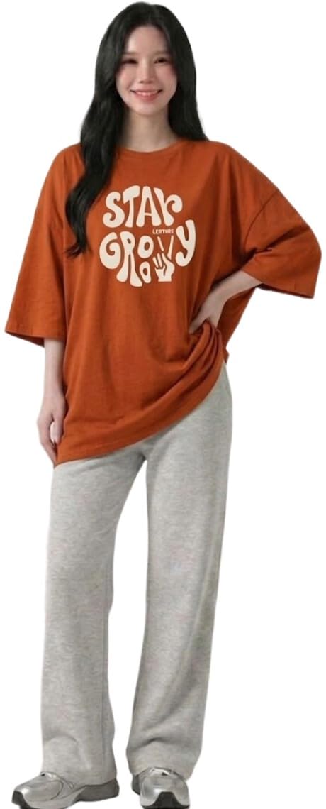 irana Women Oversized T-Shirt and Lower Set TrackSuit for Women | Oversize Baggy Loose Fit T-Shirt with Joggers Track Pants |Printed Oversize Top with Lower Combo Set-picture-6