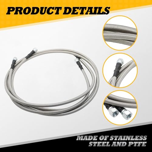 Jecoupoon 6AN 70" Transmission Oil Cooler Hose Line kit Compatible with 4L60E 4L80E TH350 TH400 200-4R 700R4 C5 Stainless Steel Braided PTFE Hose TR6060 by Jecoupoon - Image 6
