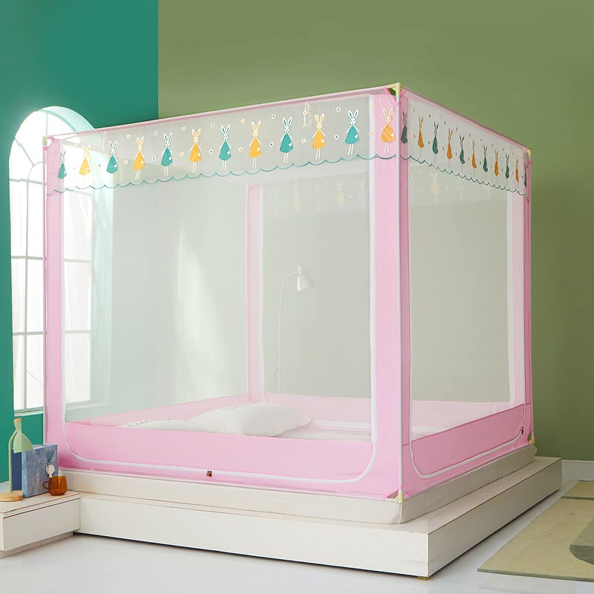 Moustiquaire baldaquin de lit pour lit simple et double avec support