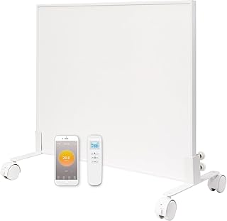 byecold 900W Infrared Heater with WiFi Built-in Thermostat, With pulley Feet, Infrared Heating Panel Temperature Sensor Energy Saving Wall Heater