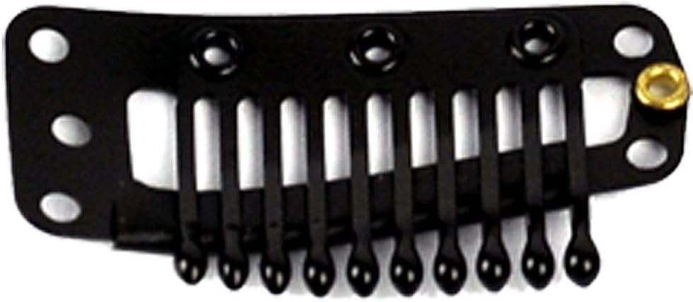 Tinksky 20pcs Hair Extension Clips 10-Teeth Snap-Comb Wig Clips (Black)