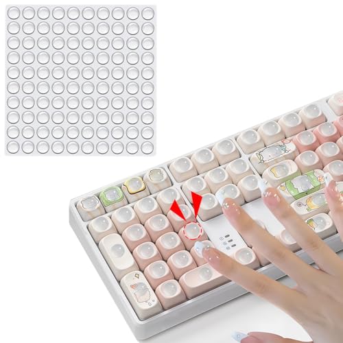 VisageVitalitt 100pcs Pegatinas Teclado para Mujeres, Pegatinas de Teclado para Uñas Largas, Transparente