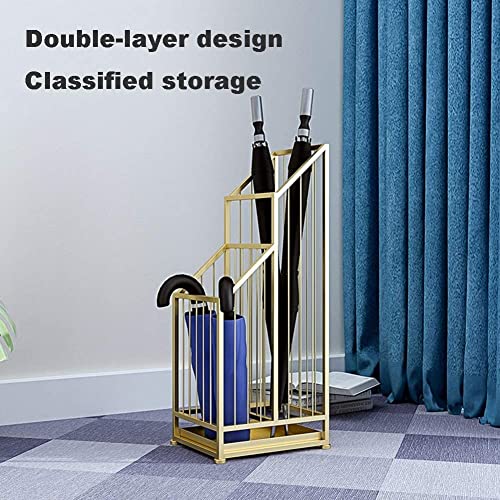 Porte-parapluies en métal bac égouttage support double couche