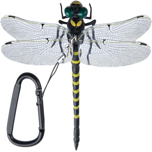 CustomyLife Dragonfly Hat Clip, Dragon Fly Clips for Bugs Fake Realistic Artificial Dragonflies Fly Repelling Supplies for Indoor Outdoor Yard Garden Stakes Decor Craft Black