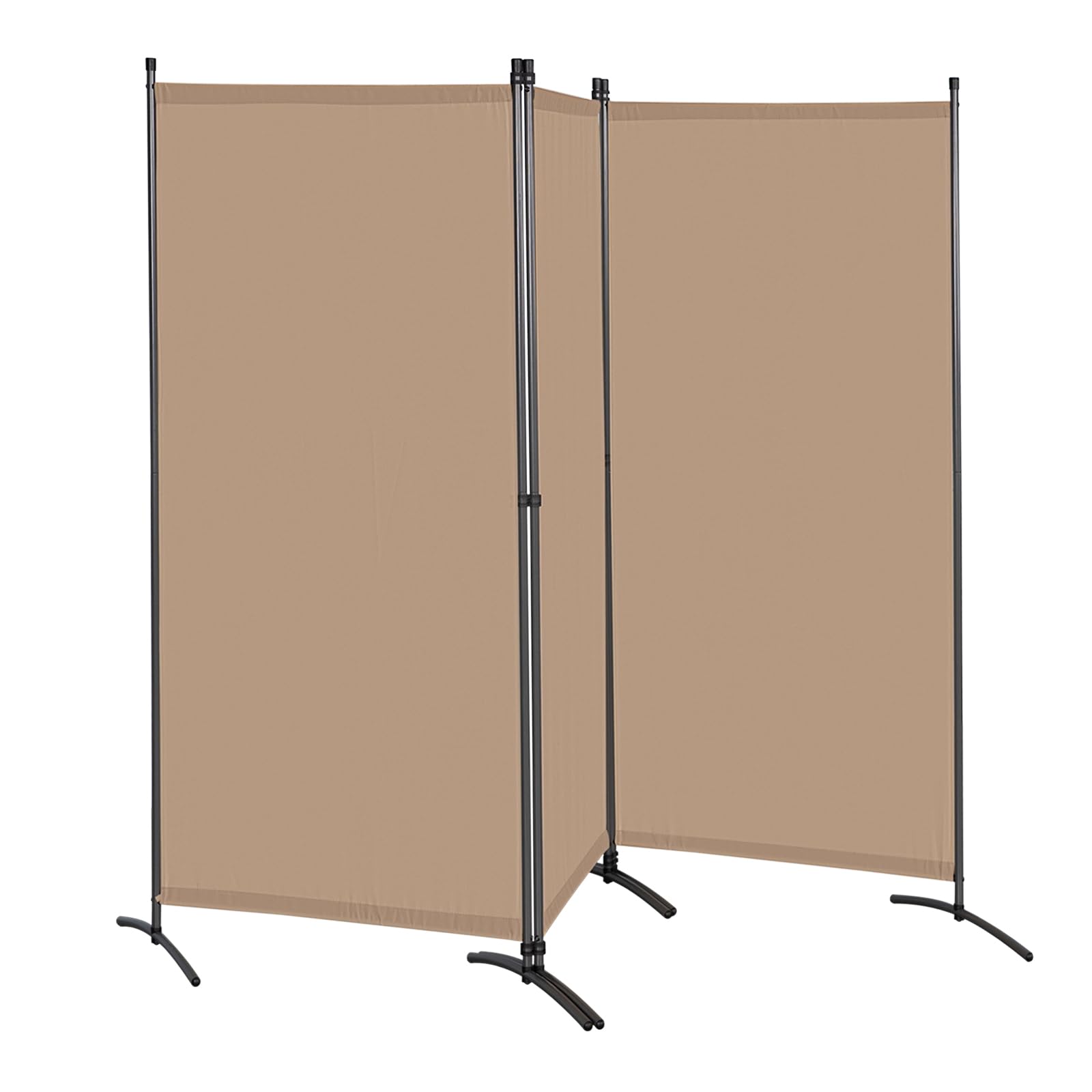 Angel Living Paravent 3 Panels Foldable Room Divider Freestanding Screening Wall Room Divider Partition for Offices, Balcony, Bedroom, Outdoor Garden 243 x 180 cm (Mocha)