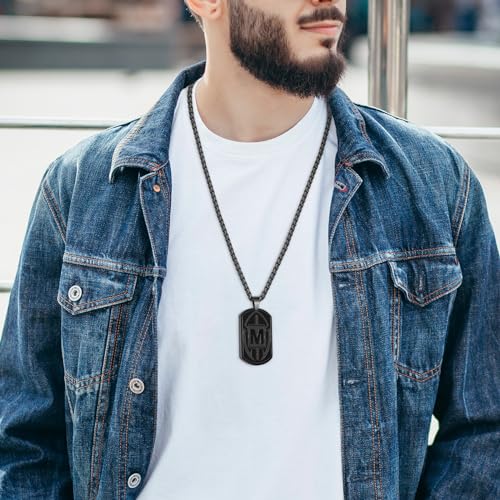 Football Letter A-Z Initial Necklace Dog Tag for Men Boyfriend Athletes Sports Stainless Steel Pendant Chain Jewelry Gifts 24 Inch3