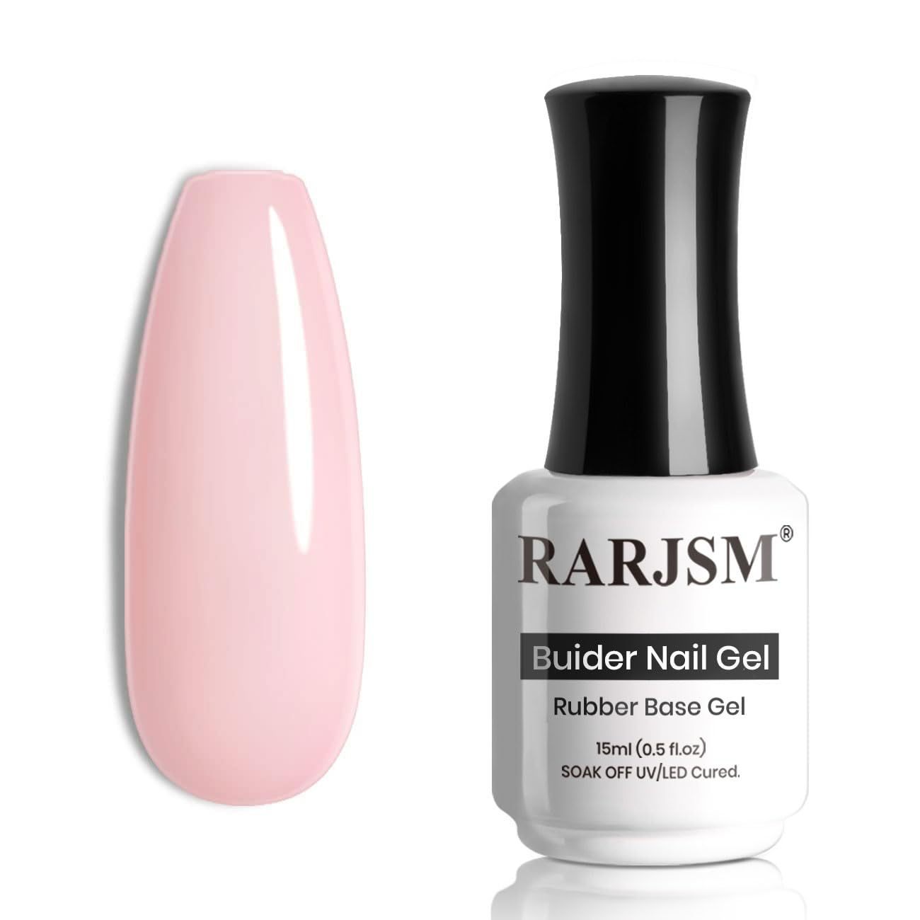 Rarjsm Pink Rubber Base Gel Polish, Soft Pink Nail Repair, 15ml Nude Gel Polish, French Manicure