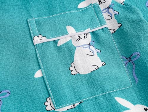 Image of Hupohoi Big Girls Button Down Pajama Set 3pcs Short Sleeve Long Pants with Shorts Crepe Wrinkled Fabric Sleepwear Nighty