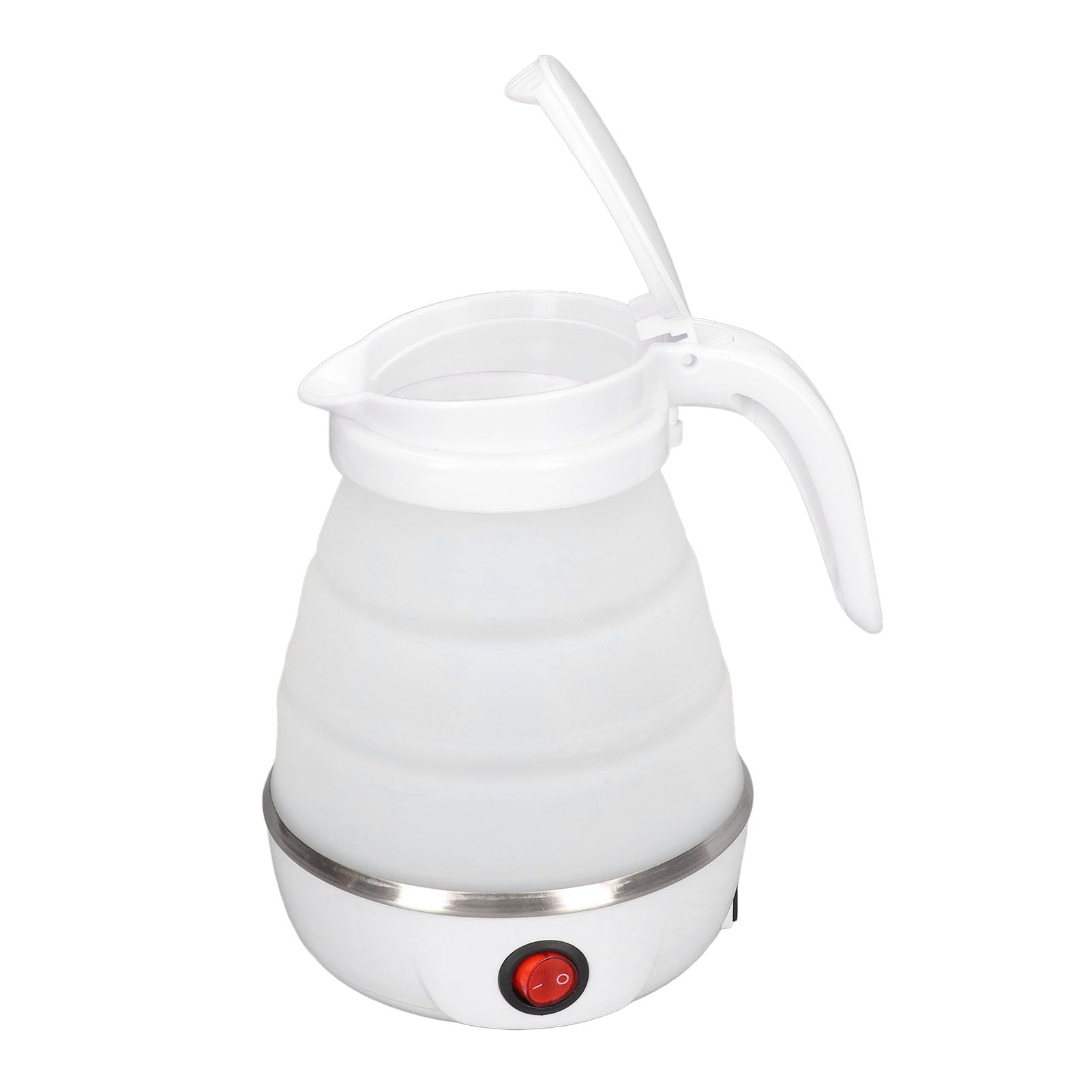 DAUZ Folding Electric Kettle, US Plug 110V 400W Collapsible Hot Water Kettle with Detachable Power Cord for Desktop (White)